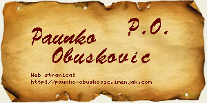 Paunko Obušković vizit kartica